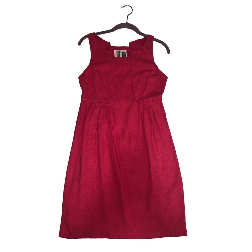 Anthropologie Dress Size 2 Sleeveless Pink Cotton Rose Cool  Summer Knee Length